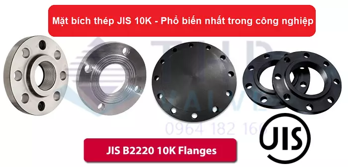Mặt bích thép JIS 10K thông dụng trong công nghiệp