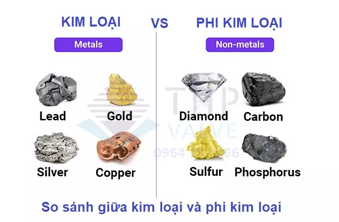 So sánh giữa kim loại và phi kim loại