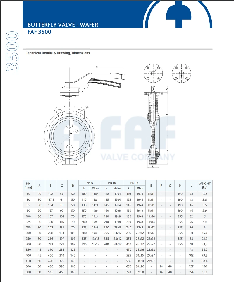 Catalog Van bướm tay gạt FAF 3500