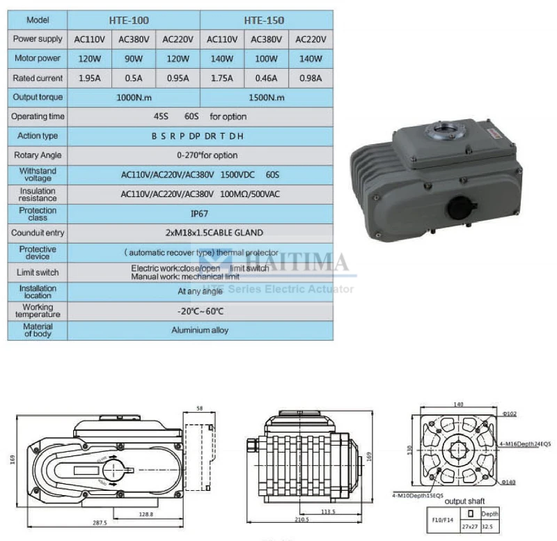 Catalog động cơ điều khiển điện HTE-100