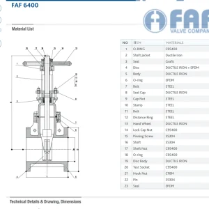 Bản vẽ van cổng tín hiệu điện FAF 6400